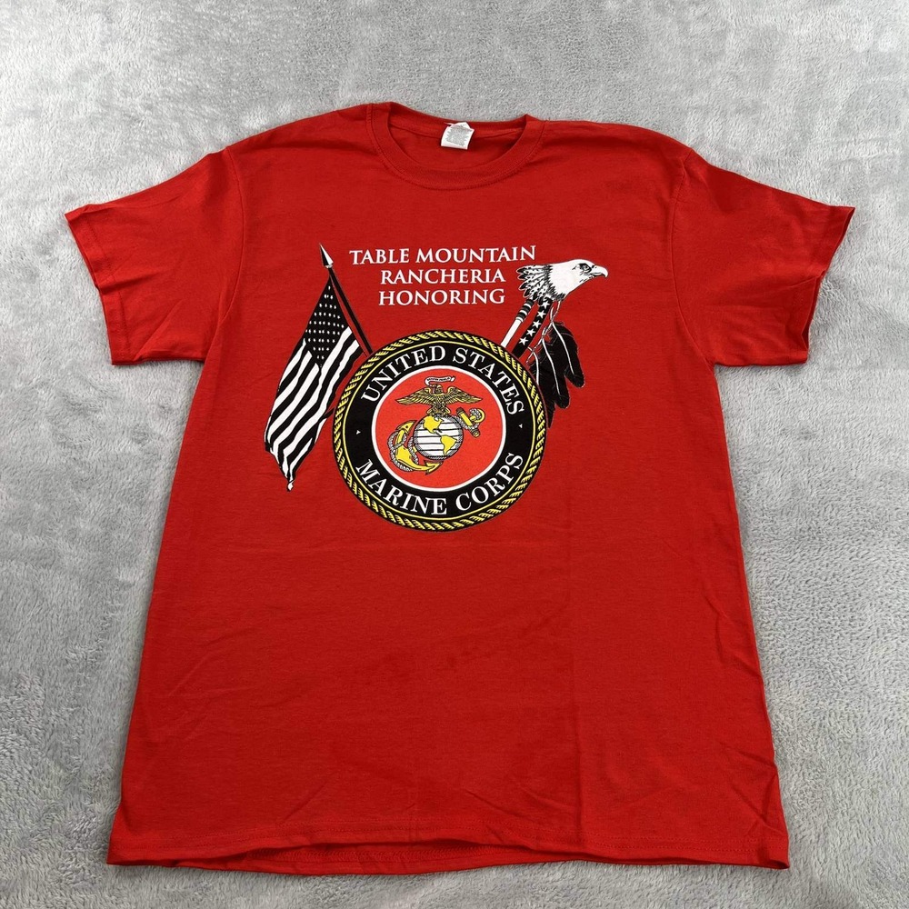 USMC Marine Corps T-Shirt Mens M Red Table Mountain Rancheria Military Graphic